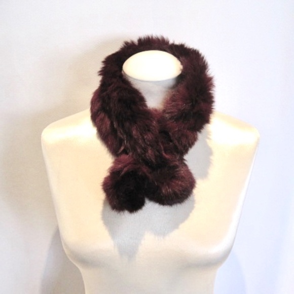 Axara Ladder Style Rabbit Fur Scarf - Picture 2 of 5